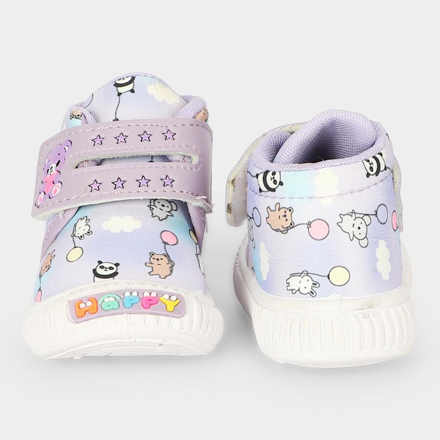 Girls' Purple Velcro Sneakers, Purple, large