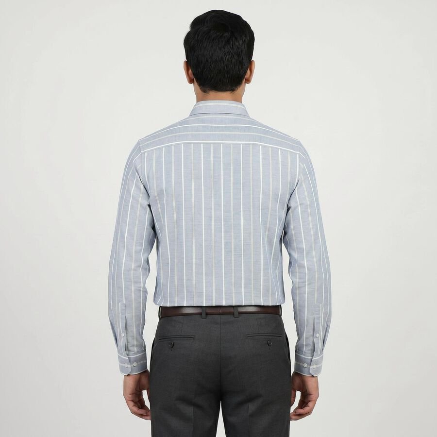 Men Blue Classic Formal Shirt, Mid Blue, large