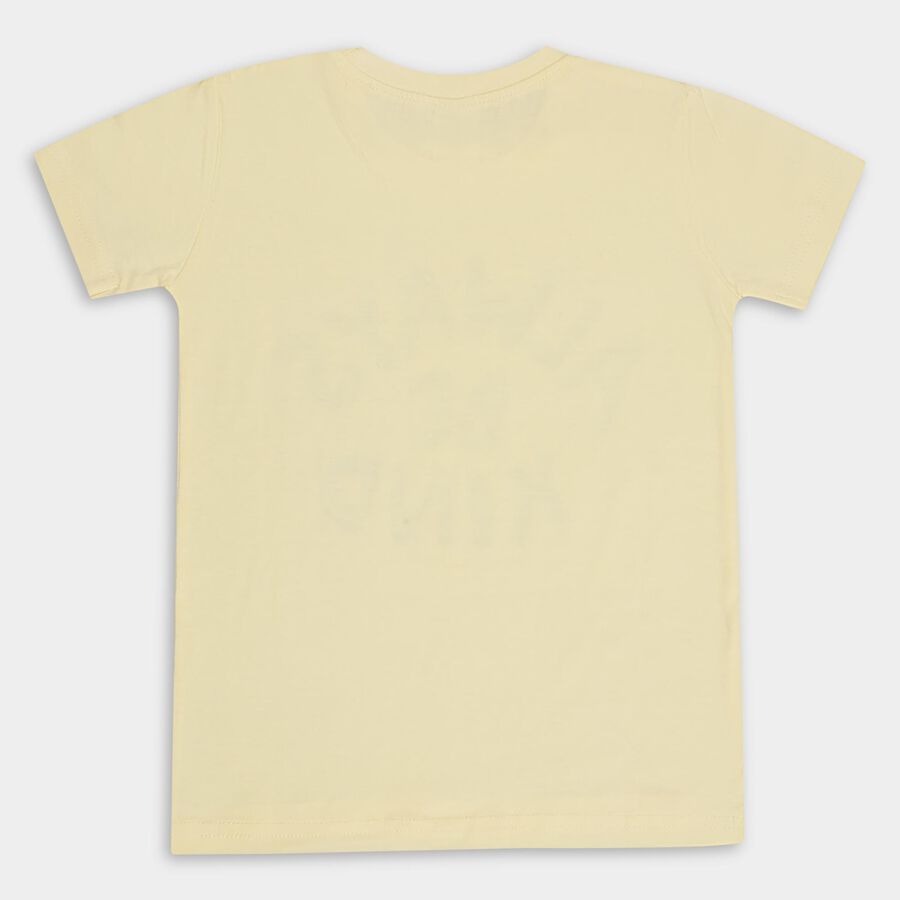 Boys' 100% Cotton Half Sleeves T-Shirt, Yellow, large image number null