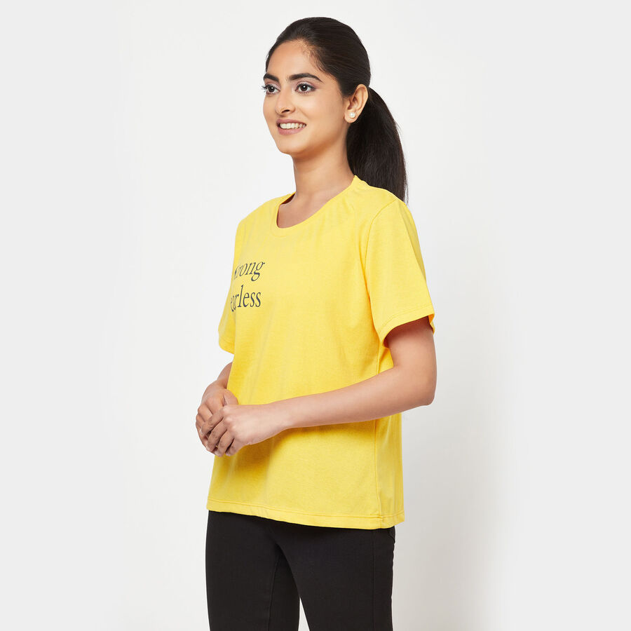 राउन्ड नेक टी-शर्ट, Yellow, large image number null