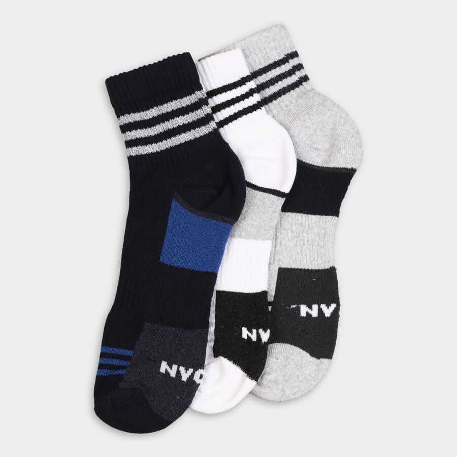 Men's Socks (Pack of 3), Navy Blue, large image number null