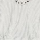 Girls Snow White Round Neck Casual T-Shirt, White, small image number null