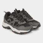 Men's Dark Charcoal Grey Lace-Up Casual Shoes, Grey, small