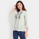 Embellished 3/4th Sleeves Shirt, Light Green, small image number null
