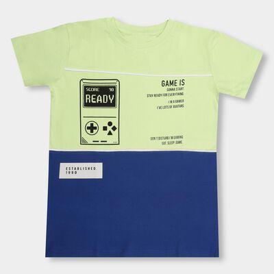 Boys' 100% Cotton Half Sleeves T-Shirt 