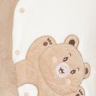 Infants' Beige Hooded Teddy Bear Applique Baba Suit, Beige, small image number null