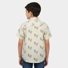 Boys White Cotton Casual Shirt, Off White, small