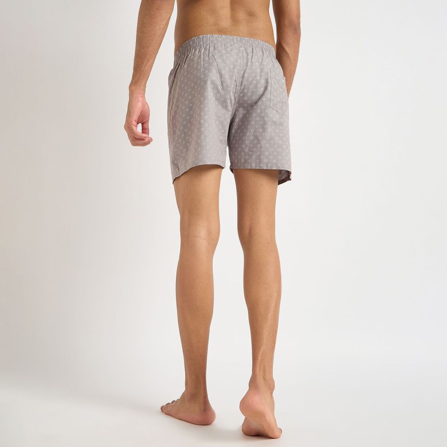 Men's 100% Cotton Boxers, Dark Grey, large