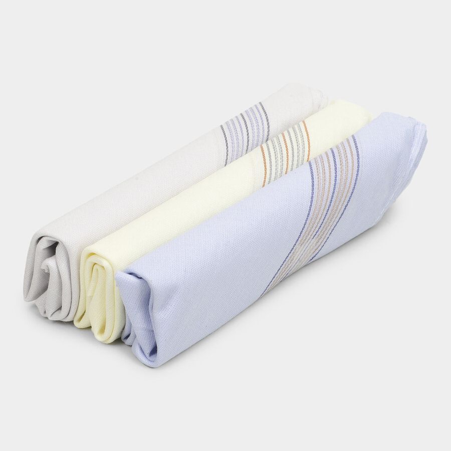 Men's Light Blue, Light Yellow, Light Gray Handkerchief Pack, Aqua, large image number null
