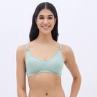 Women's Soft Mint Green Wire-Free Basic Bra, हल्का हरा, small image number null