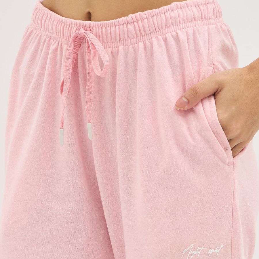 Women's Soft Pink Regular Fit Cargo Track Pants, Light Pink, large image number null