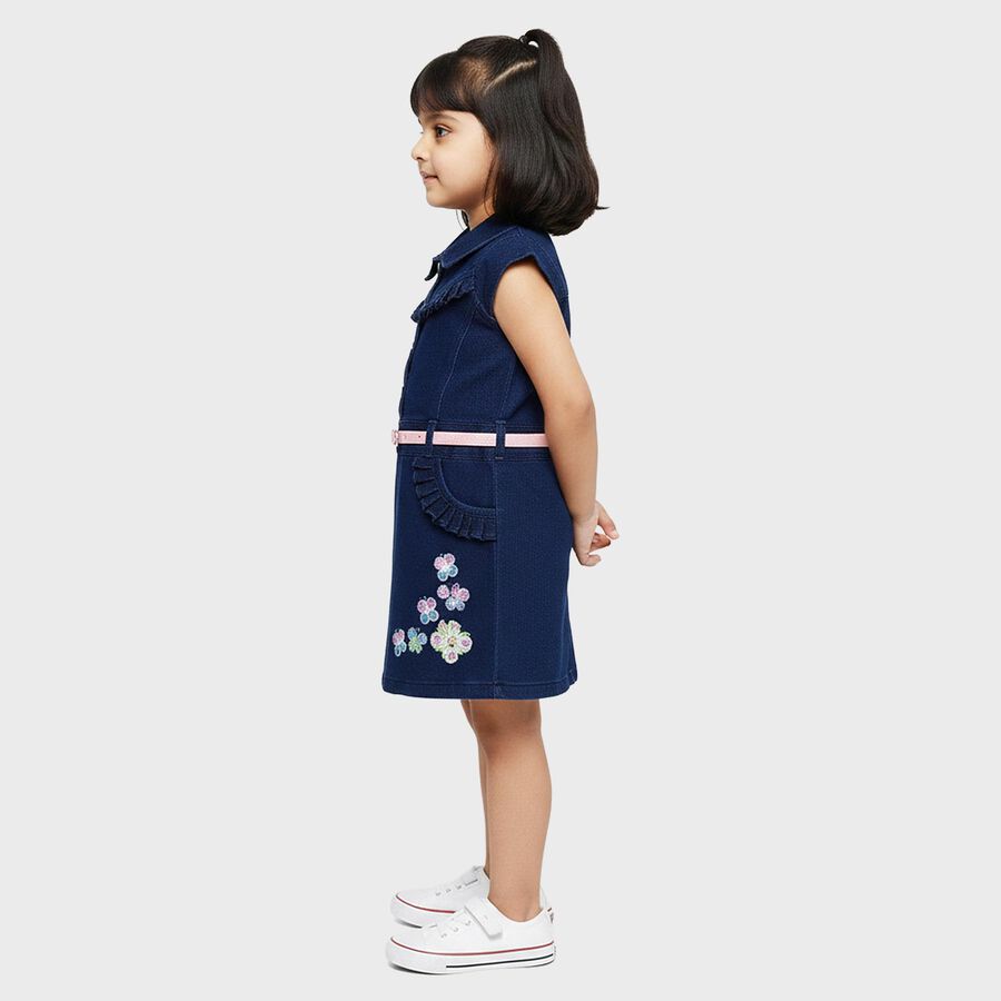 Girls' Frock, गहरा नीला, large