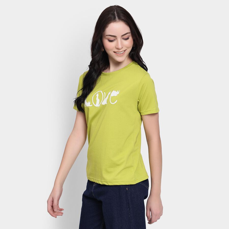 Ladies' Round Neck T-Shirt, Neon Green, large image number null