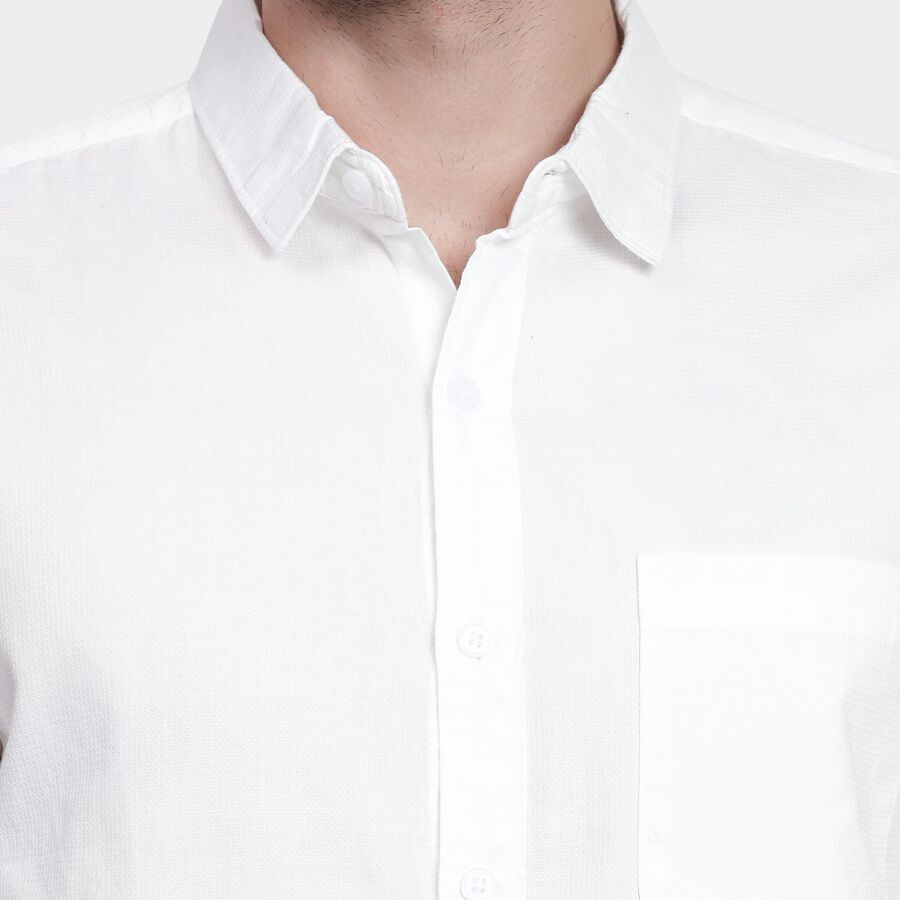 Men's Cotton Casual Shirt, सफ़ेद, large image number null