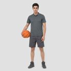 Men's Grey Polo Neck Polo Drifit T-Shirt, गहरा ग्रे, small