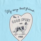 Girls Light Blue Cotton Round Neck Casual T-Shirt, हल्का नीला, small