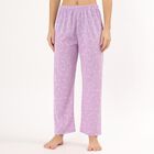 Women's Lavender Star Printed Full-Length Pyjama, Lilac, small image number null