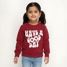 Girls' Sweatshirt, मरून, small image number null