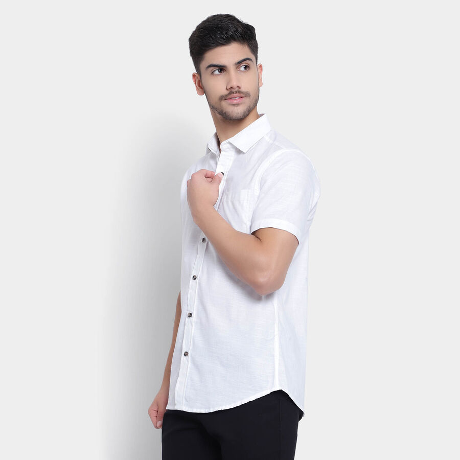 Cotton Solid Casual Shirt, White, large image number null