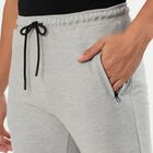 Men's Light Grey Textured Cotton Blend Jogger, मिश्रित हल्का ग्रे, small image number null