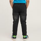 Boys' Faded Black Slim Fit Jogger Jeans, गहरा ग्रे, small image number null