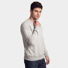 Men's Melange Light Grey Crew Neck Pullover Sweatshirt, Melange Light Grey, small