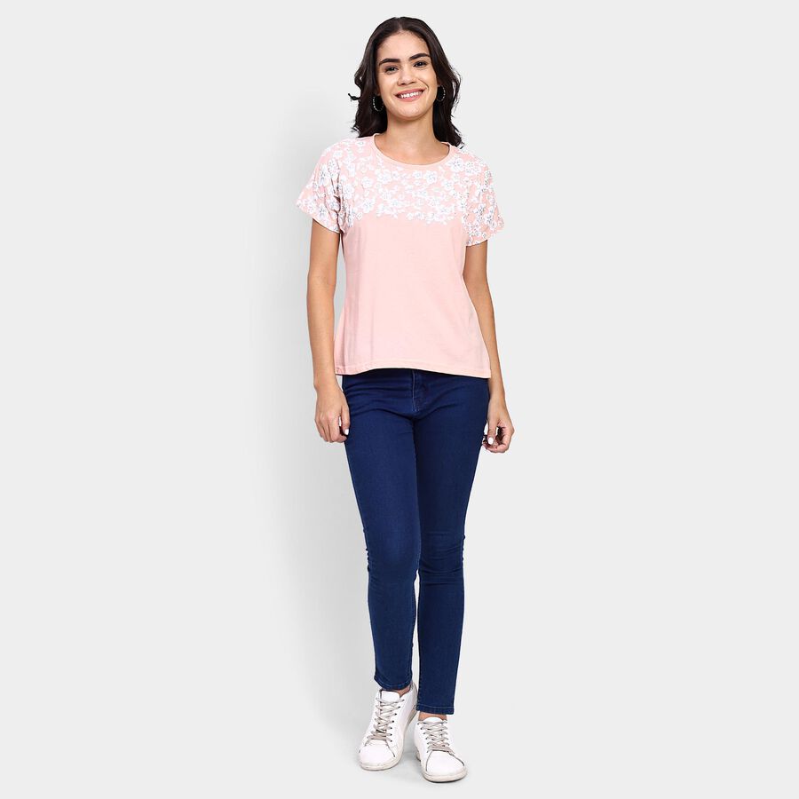 Ladies' Round Neck T-Shirt , Peach, large image number null