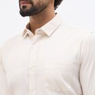 Men's Light Beige Classic Formal Shirt, गहरा पीला, small image number null