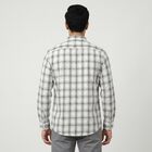 Men's Grey Cotton Casual Shirt, हल्का ग्रे, small