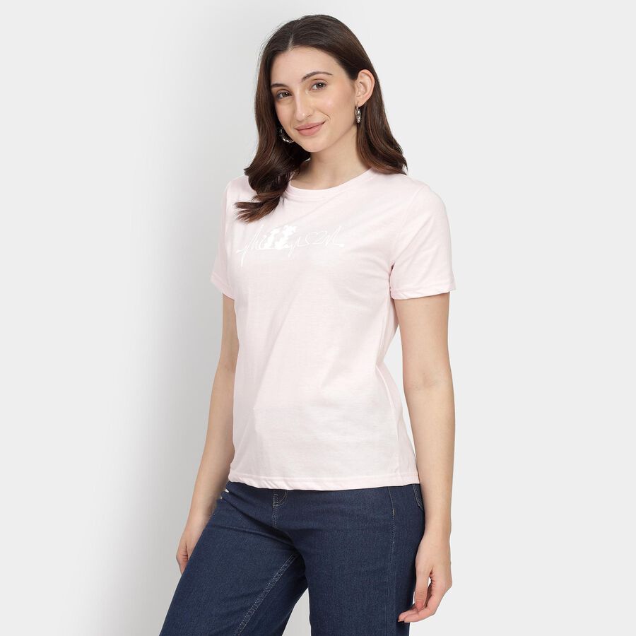 Ladies' Round Neck T-Shirt, Pink, large image number null