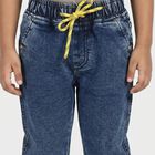 Boys Blue Jogger Fit Washed Jeans, Dark Blue, small