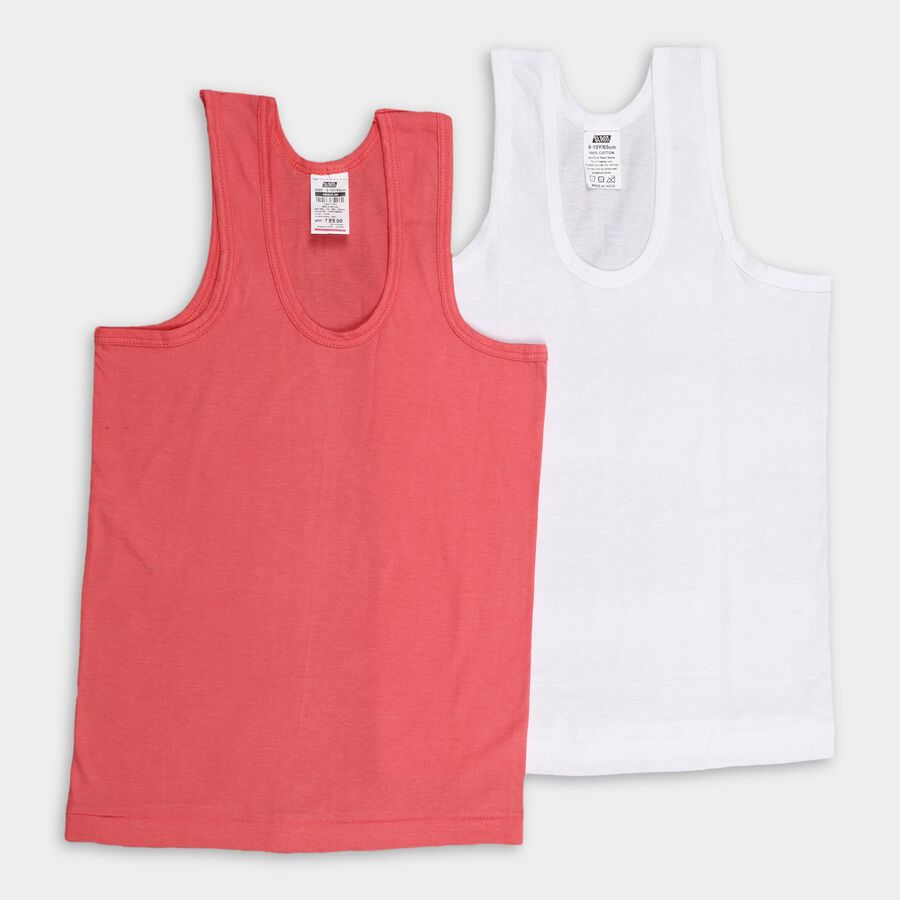 Boys' 100% Cotton Vest (Pack of 2), Coral, large image number null