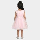 Girls' Pink Fit and Flare Sequin Embellished Party Wear Frock, हल्का गुलाबी, small
