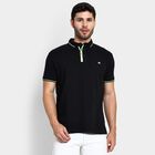 Men's 100% Cotton Collared Half Sleeves T-Shirt , काला, small image number null