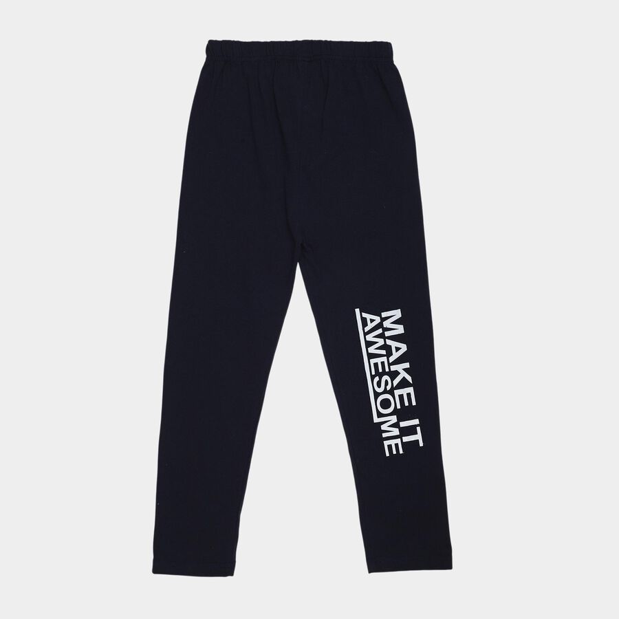 Boys' Navy Blue Regular-fit Game Over Printed Pyjama, नेवी ब्लू, large