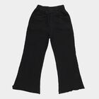 Girls' Jet Black Wide Leg Raw Hem Jeans, Black, small image number null