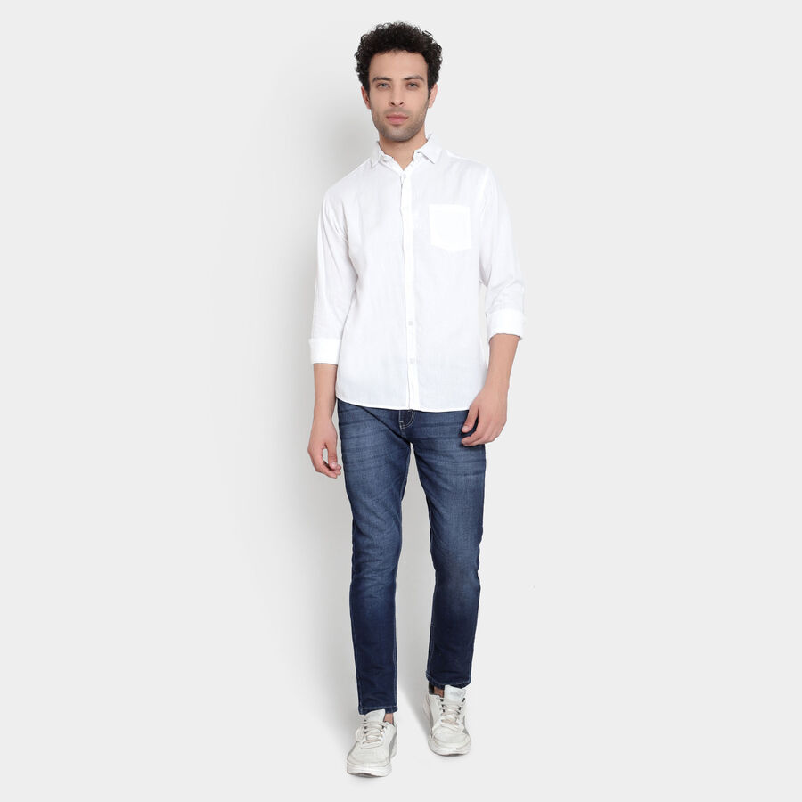Cotton Solid Casual Shirt, White, large image number null