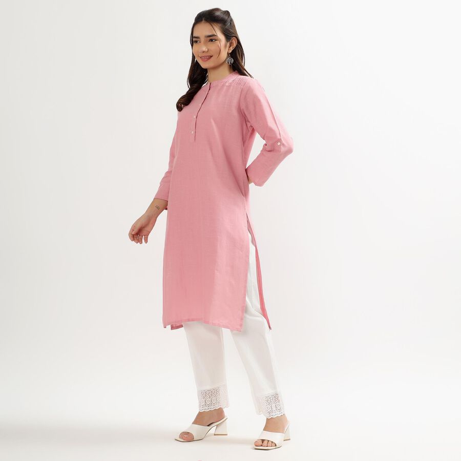 Unisex Purple Cotton Round Neck Solid Kurta, बैंगनी, large image number null