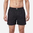Men's Black Regular Fit Solid Boxers, काला, small