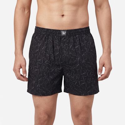 Men's Black Regular Fit Solid Boxers