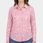Women's Pink Classic Collar Casual Shirt, Pink, small
