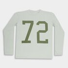 Boys' Light Sage Green Crew Neck Casual T-Shirt, हल्का हरा, small image number null