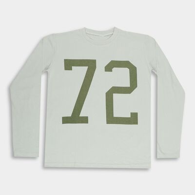 Boys' Light Sage Green Crew Neck Casual T-Shirt
