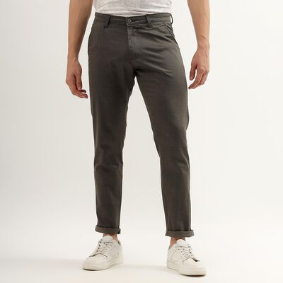 Men's Cross Pocket Slim Fit Casual Trousers 