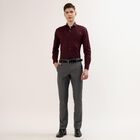 Men's Wine Spread Collar Slim Fit Formal Shirt, Wine, small