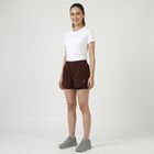 Women's Wine Regular Fit Solid Shorts, वाइन, small