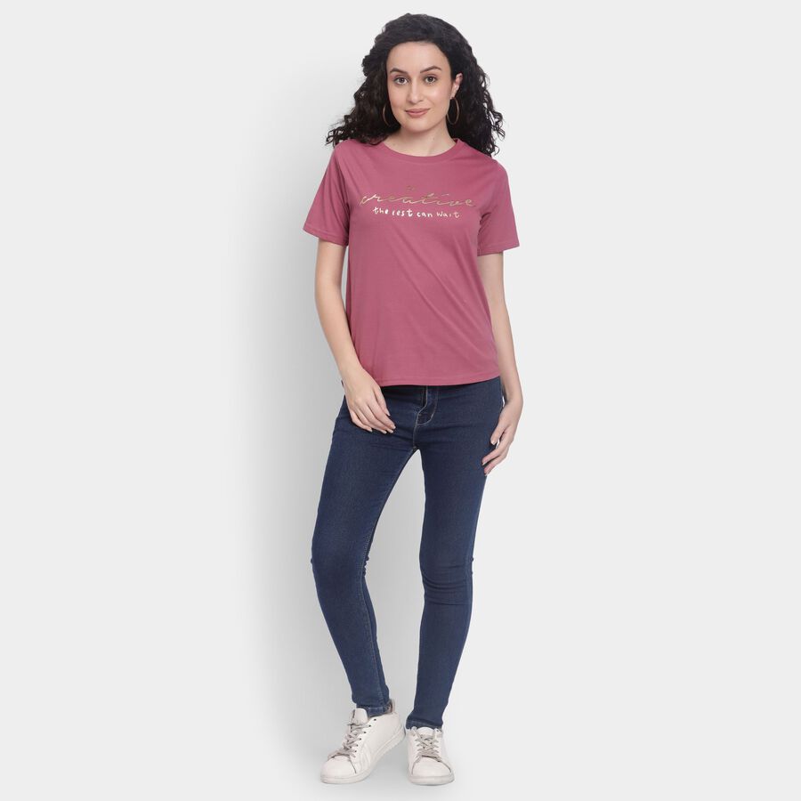 Ladies' Round Neck T-Shirt , Purple, large image number null