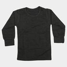 Girls' Charcoal Long Sleeve Thermal, चारकोल, small