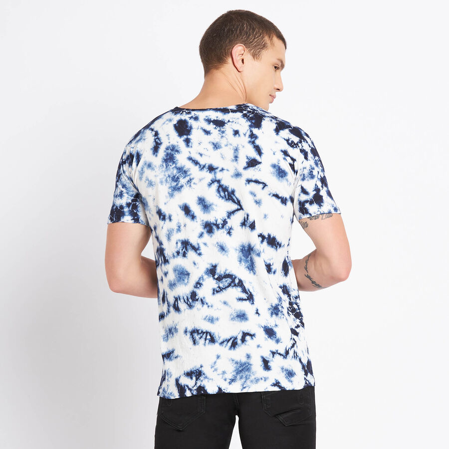 Cotton Round Neck T-Shirt, Navy Blue, large image number null
