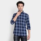 Cotton Checks Casual Shirt, Mid Blue, small image number null